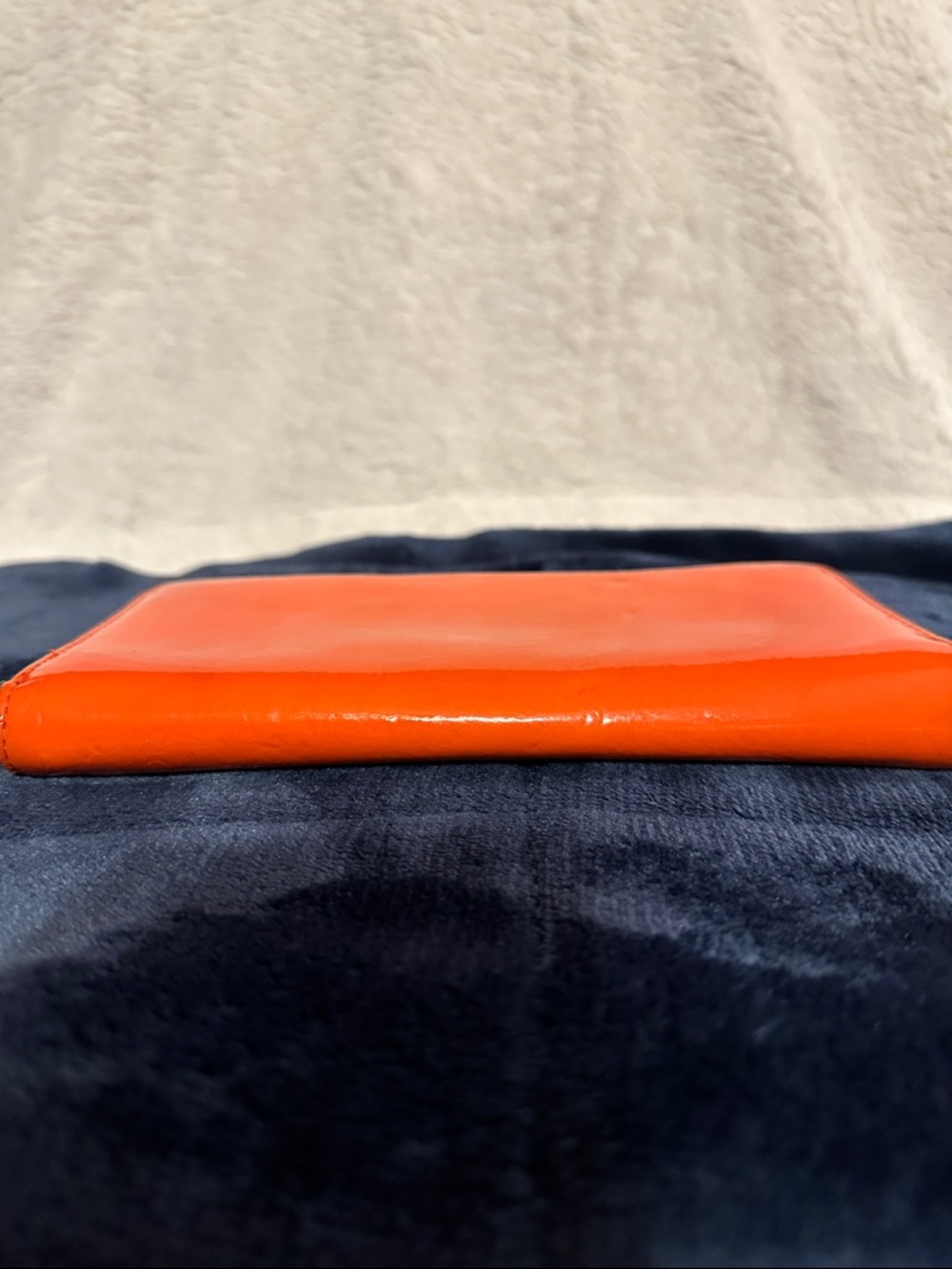 Steve Madden Orange Patent Zip Wallet with Gold Plaque - Picture 3 of 6